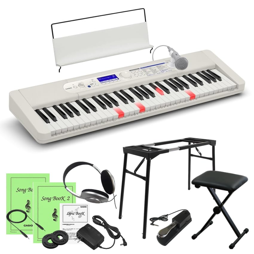 Amazon | カシオ キーボード LK-540 WE ホワイト テーブル型スタンド